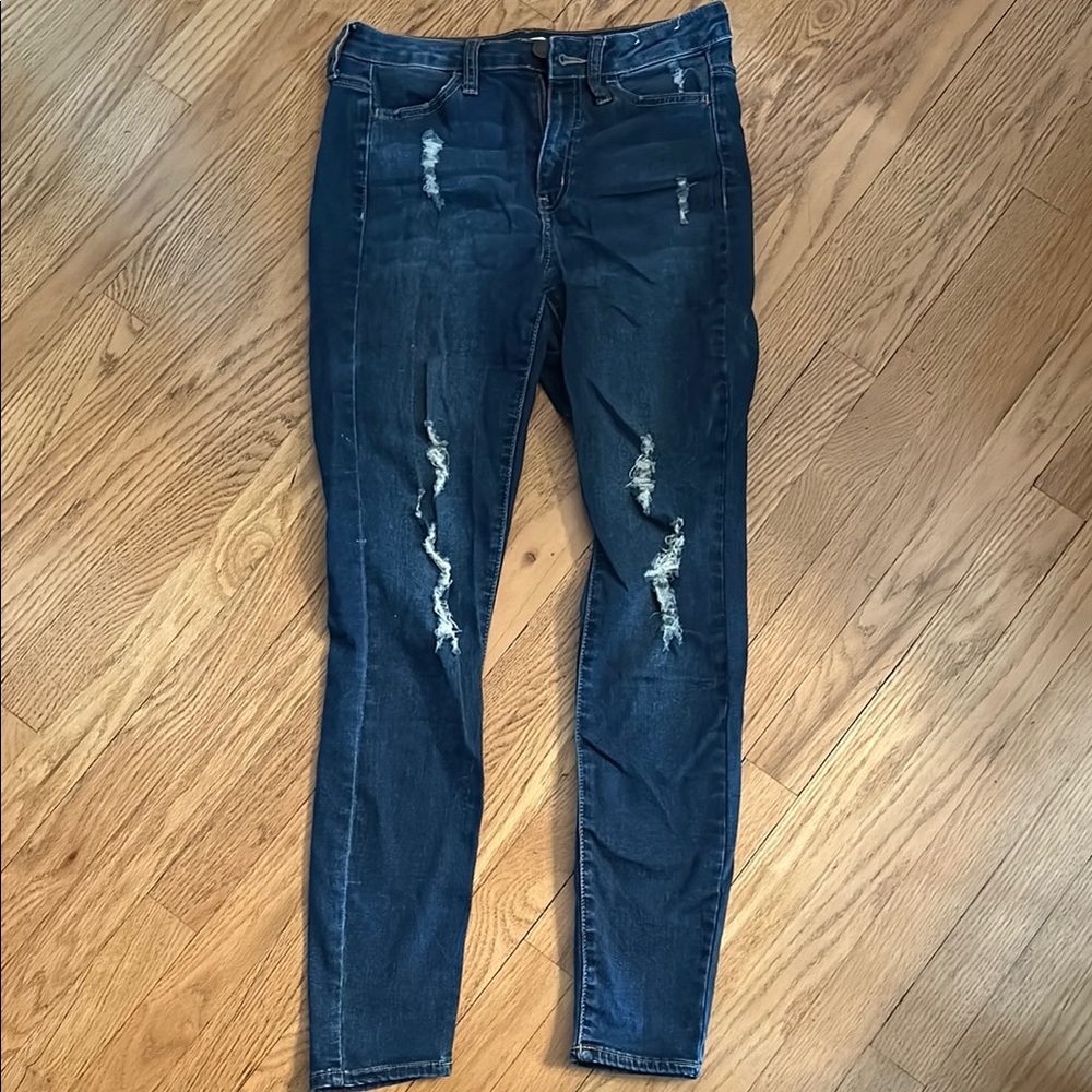 SO Dark Blue Distressed Skinny Jeans